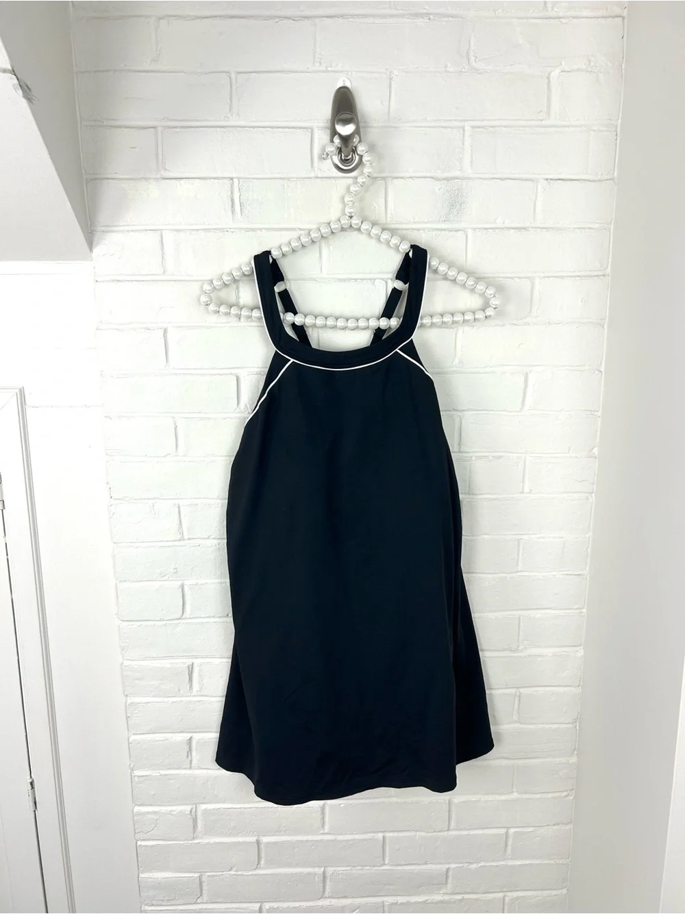 NWT Lands’ End Petite High Neck Swim Dress Swimsuit Size 12P FLAW